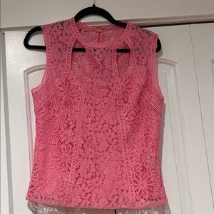 bebe Pink Floral Lace Blouse medium NWT